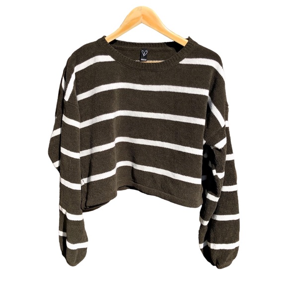 Windsor Oversized Striped Pullover Cropped Sz. Small - Picture 1 of 9